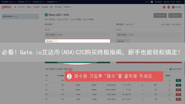 必看！Gate.io艾达币(ADA)C2C购买终极指南，新手也能轻松搞定！